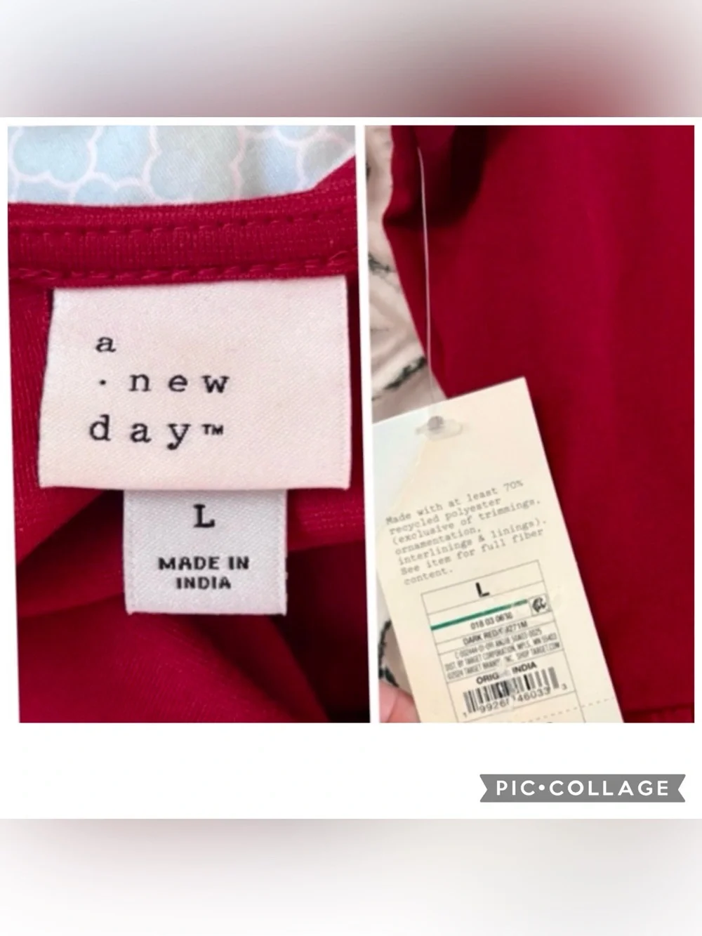 NWT A New Day Red Midi Dress Size L Open Back Fit Flare Pockets